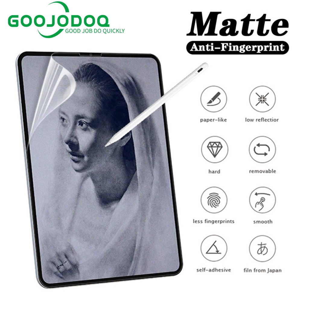 GOOJODOQ ??【ไทยแลนด์สปอต】ฟิล์มกระดาษ iPad ใหม่ ฟิล์มกันรอย ฟิล์มกันรอยแบบเต็มสำหรับ Gen10/9/8/7 10.9 10.2 Air5/4 Pro11