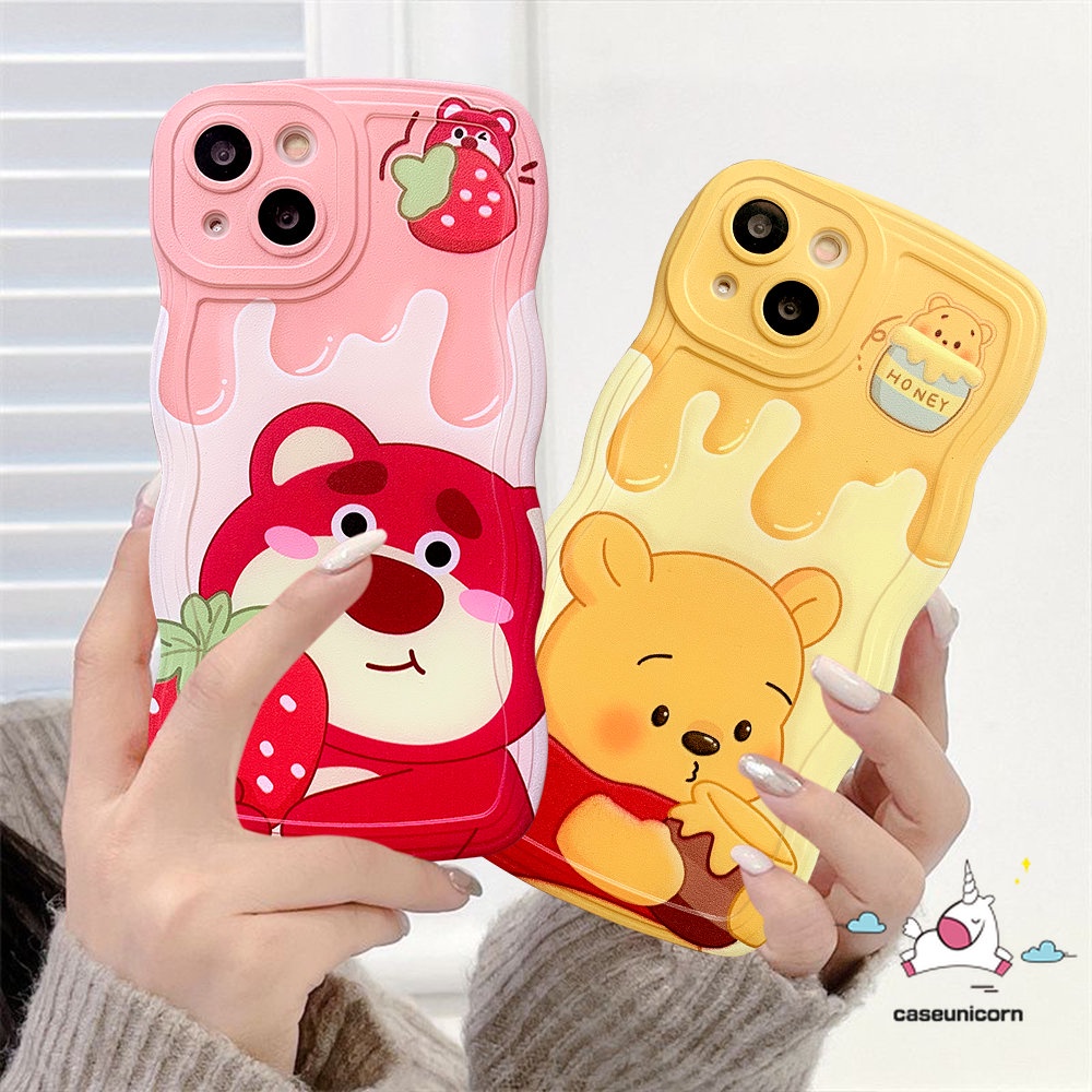 เคสนิ่ม ลายการ์ตูนหมีพูห์ สตรอเบอร์รี่ สําหรับ Oppo A17 A95 A16 A15 A17K A57 A96 A54 A77 A12 A5s A55 A76 A16s A3s A5 A9 A74 A7 A16K A1k A77s A53 A52 Reno 8 5F 7Z 6