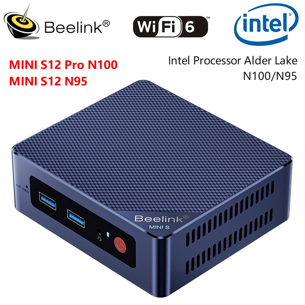 Beelink MINI S12 Pro Windows 11 Intel 12th Gen N100 Mini PC DDR4 16GB 512GB NVME SSD 3.4GHz Wifi 6 Bluetooth 5.2 RJ45 Gaming Office Mini PC
