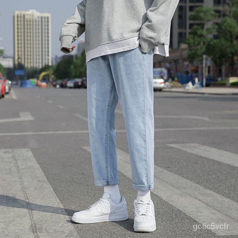 Jeans can be worn by men and women. Jeans women. Men's pants. Loose pants. Straight-leg pants. Trousers. Casual pants. Wide-leg pants.
