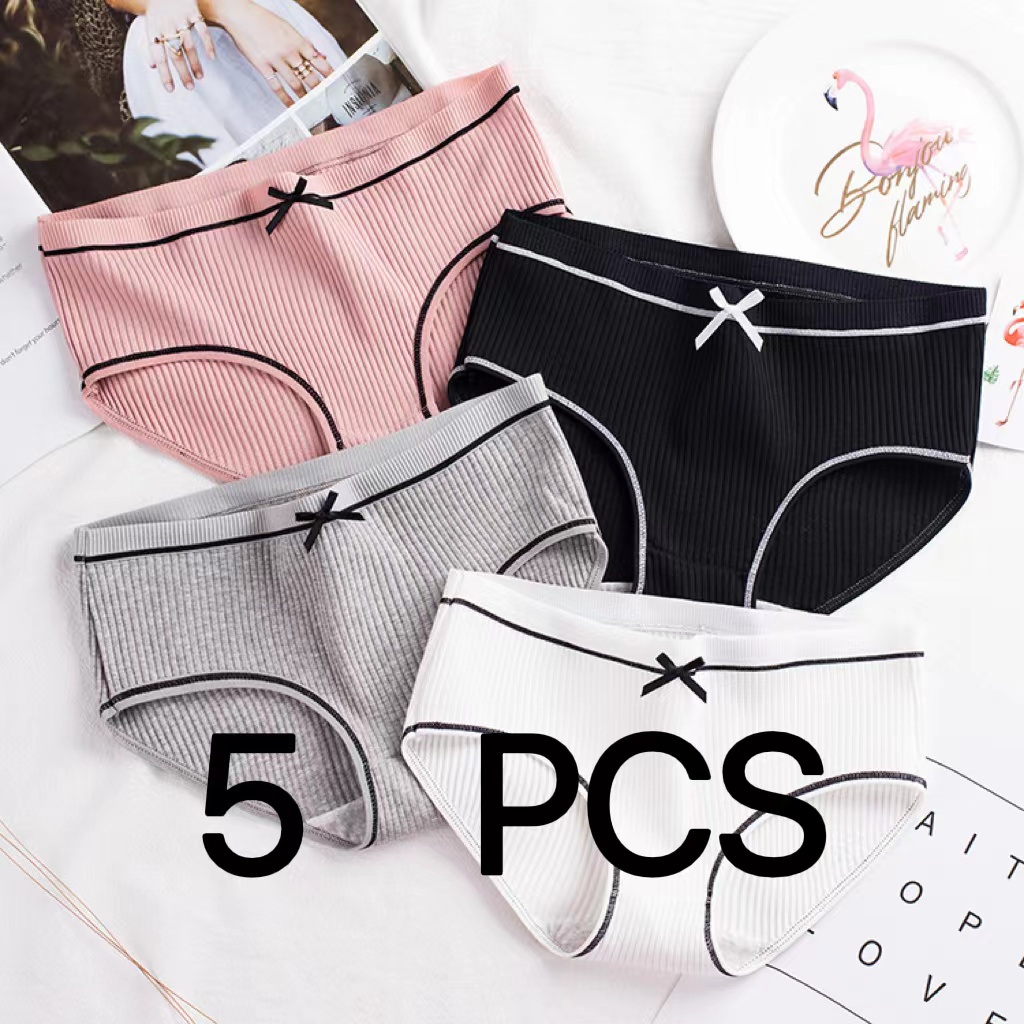 5 PCS Women Panties Underwear Breathable No Trace Antibacterial Panty