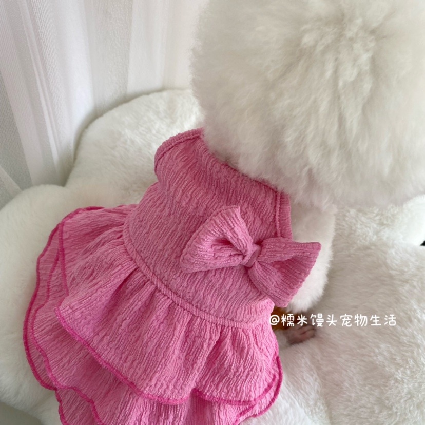 Ins甜美寵物衣服狗狗貓咪公主裙泰迪比熊春夏新款三色吊帶洋裝寵物衣服狗狗衣服