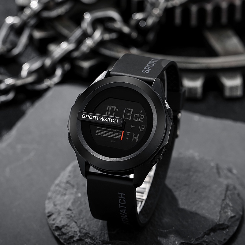 Men Men's Technology Electronic Watch Multifunctional Waterproof Luminous Junior High School Watch Running Student Watch
