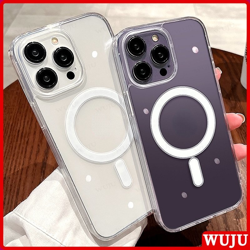 WUJU Clear Magnetic Phone Case Compatible For iPhone 16 11 12 13 14 15 Pro XS Max X XR 7 8 Plus Case