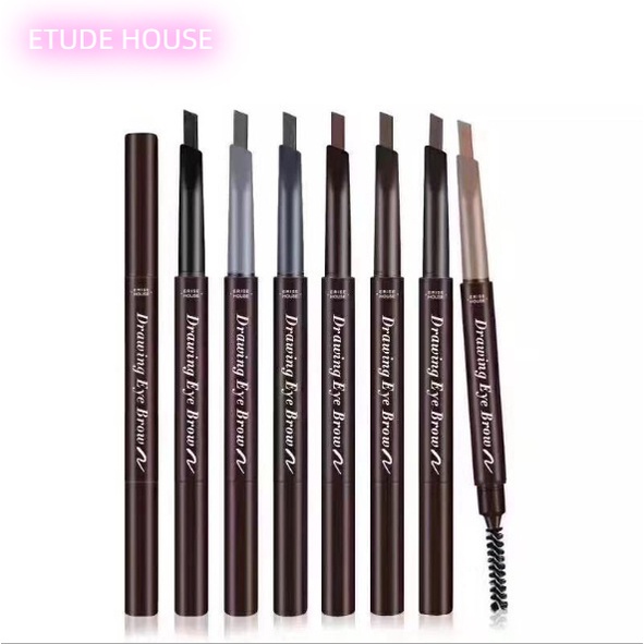 NEW ETUDE HOUSE Eyebrow Pen Extremely Fine, Sweatproof, Double End Rotating, Durable, Colorless, Waterproof, Double End Eyebrow Pen