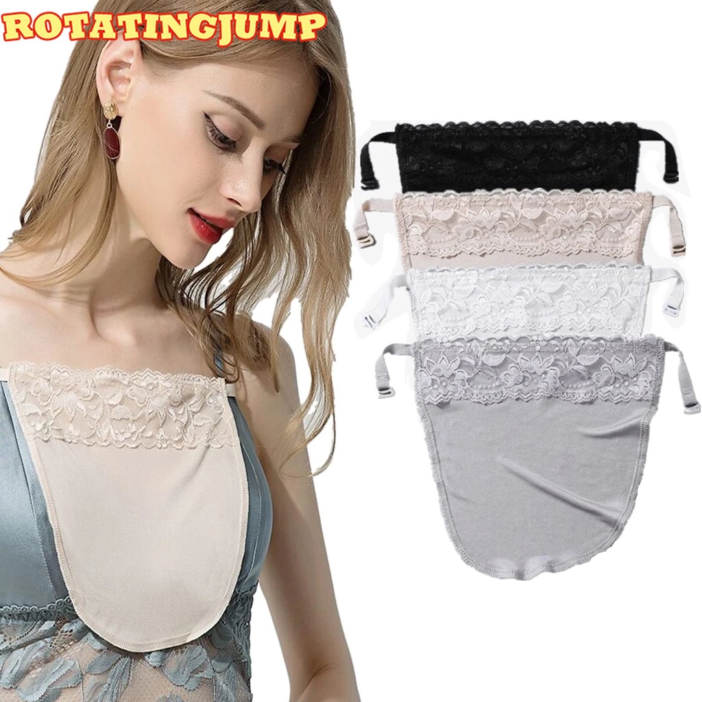 Cleavage Cover Up Soft Insert Vest Tanks Anti-Exposure Easy Clip-on Lace Mock Camisole Bras Invisible Women Anti Peep Breathable Lace One Piece