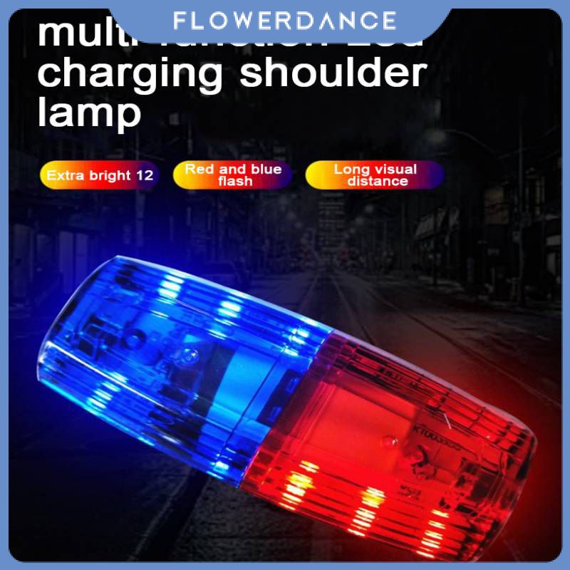 Led Red Blue Multifunction Clip Flashing Warning Safety Shoulder Police Light High Quality Motorcycle Usb Rechargeable Bike Tail Light flower
