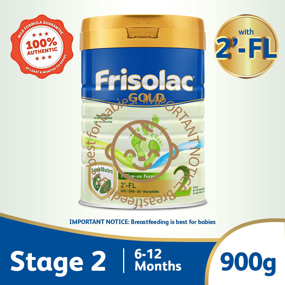 Frisolac Gold Stage 2 with 2'-FL 900g - Follow-On Milk Formula Powder - For Infant / Newborn / Baby 6-12 months old