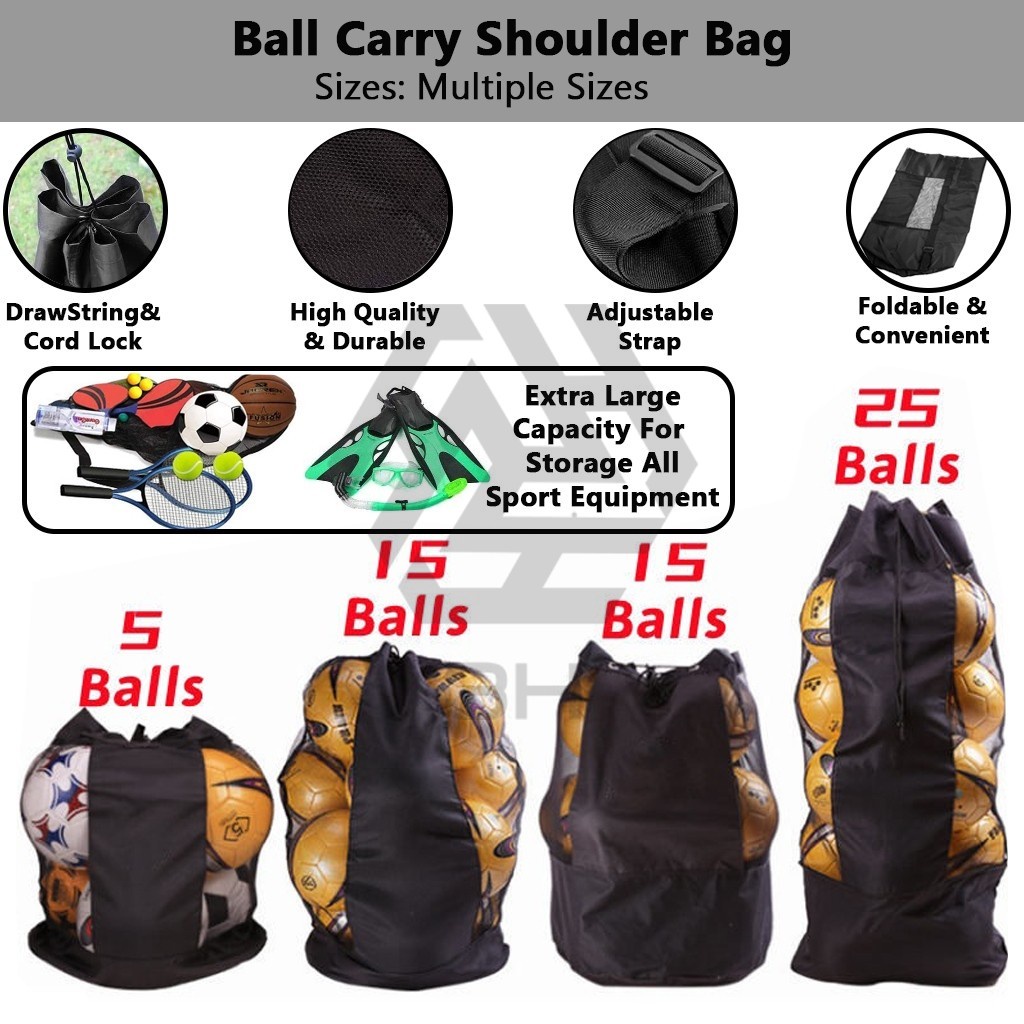 3H Fitness Ball Carry Shoulder Bag Drawstring Soccer Carrying Volleyball Basketball Backpack