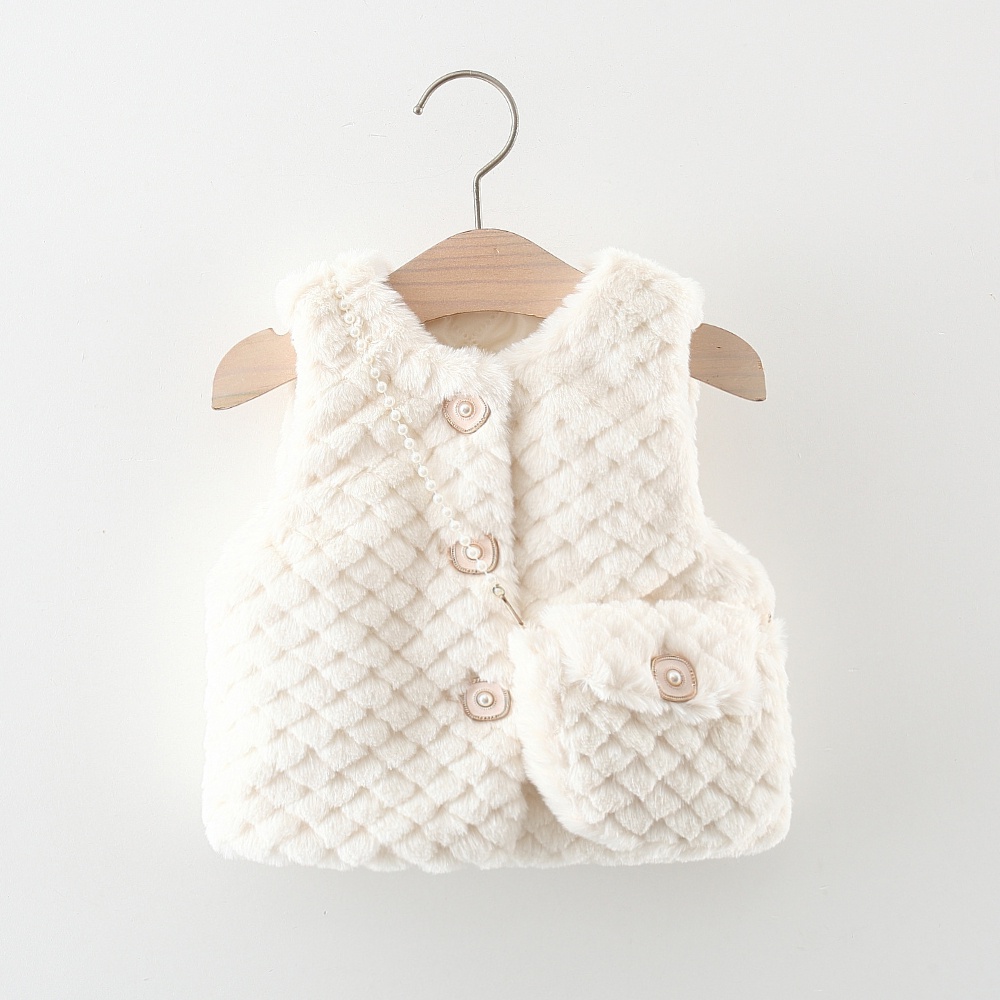 Winter Outerwear Baby Sleeveless Cardigan Lamb Wool Coat Send Bag_voghion.com
