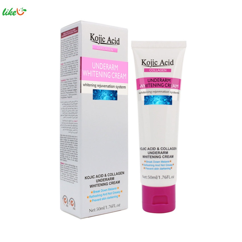 Kojic Acid Collagen Body Creams Armpit Whitening Cream Between Legs Knees Private Parts Whitening Formula Underarm Whitening Intimate Bleach Cream Features：Contains a variety of