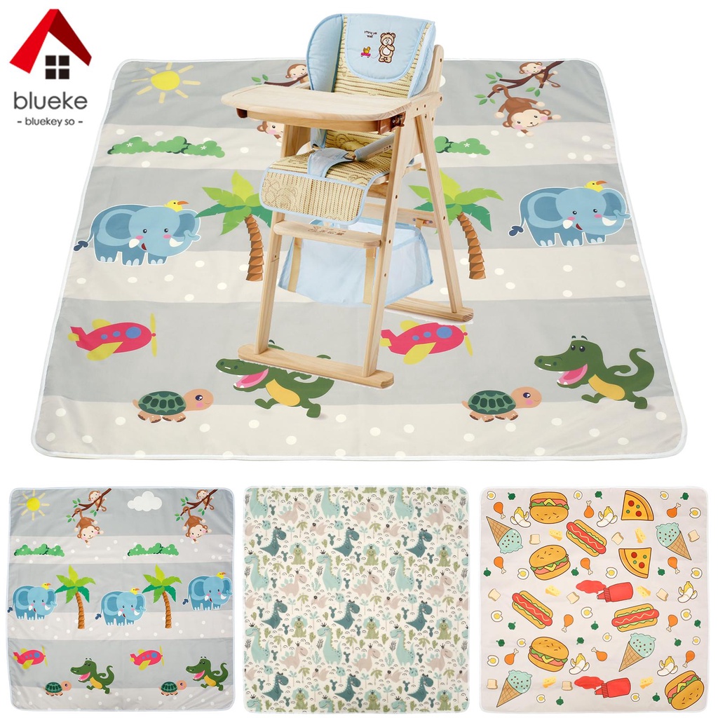 15 kinds of prints Baby Splash Mat Non-slip High Chair Feeding Mat Waterproof Baby Splat Mat Cute Cartoon Baby Spill Mat High Chair Floor Mat diaper changing table135*135/110*110cm SHOPCYC8713