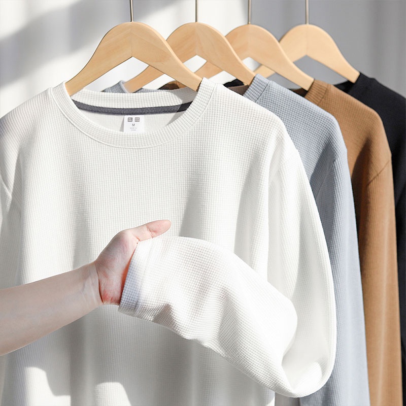 Men T-shirt Long Sleeve Tshirt Korean Round Neck T shirt Men Clothing