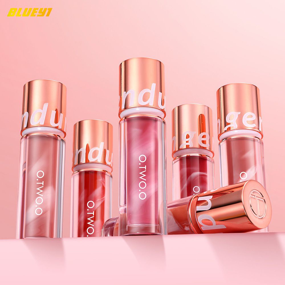 O.two.o Lip Gloss Matte Long Lasting 24h Waterproof Transferproof Non-stick Lightweight Kissproof Liquid Lipstick Matte Lip Tint 8 Shades Lip Makeup bluey1