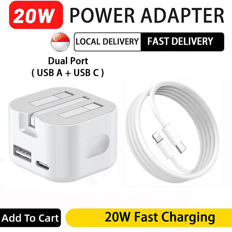 35W PD USB C Fast Charger Power Adapter with (14/13/12/11/X/8/7/6) 1M/2M Cord Wall Charging