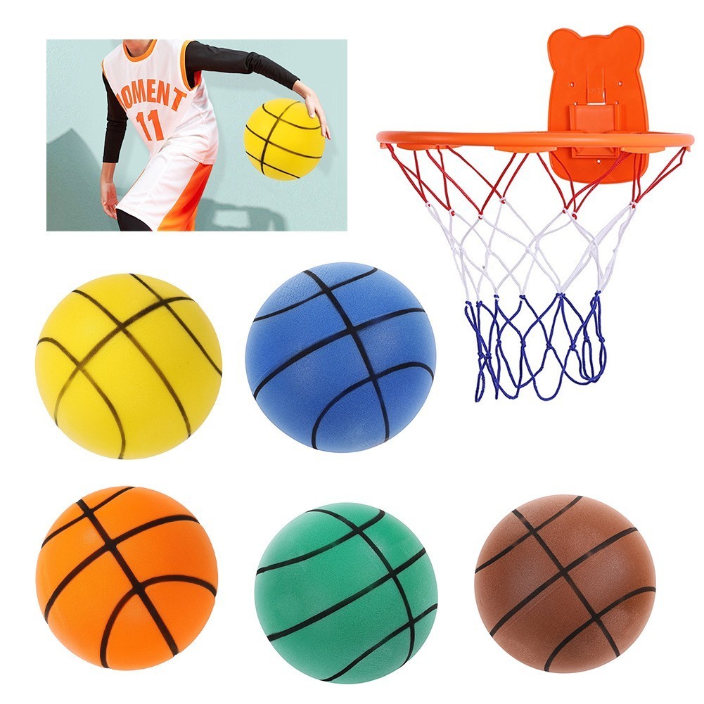(DEAL) Diameter 21/18/24cm Silent Basketball Foam Sports Ball Indoor ball basket