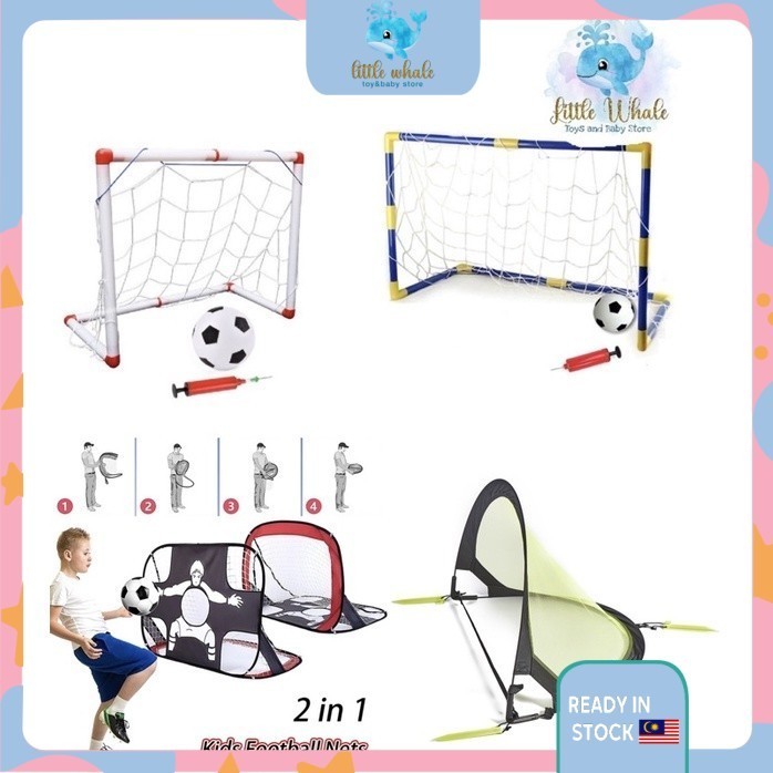 Portable Football Net Goal Post Foldable Indoor Outdoor Sports Practice Gol Bola Sepak Set Come with Pump