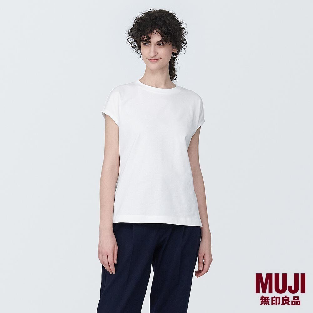 MUJI Ladies Jersey Crew Neck French Sleeve T-shirt