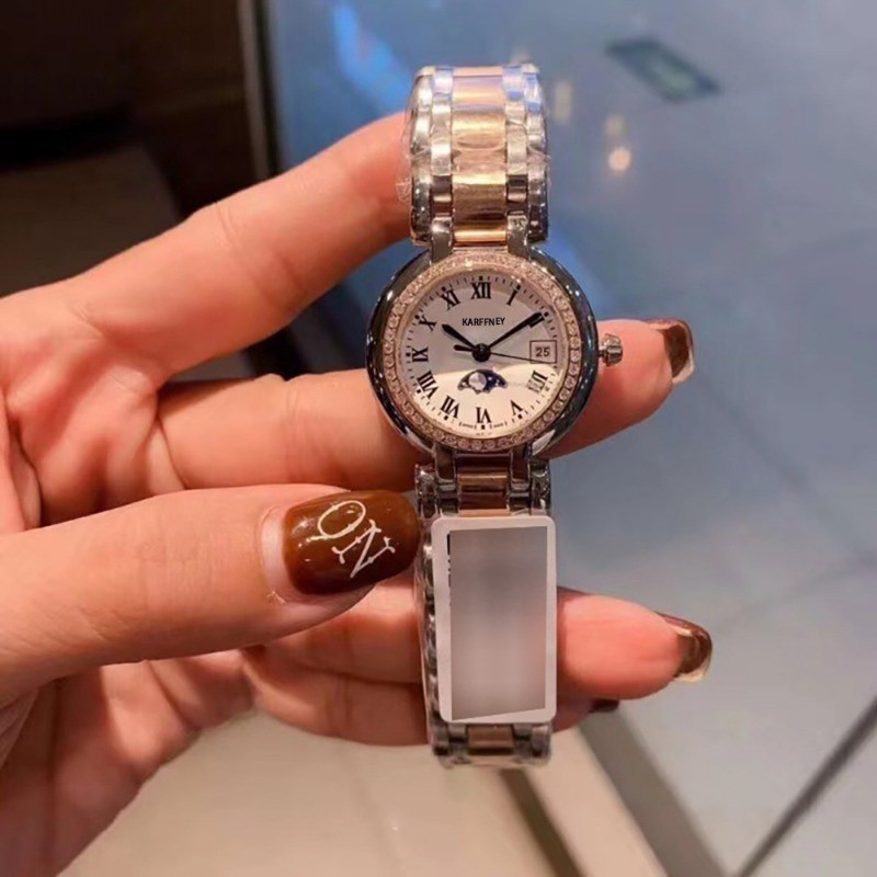 Montres-bracelets de bureau pour femmes Montre à quartz de luxe en diamant_voghion.com