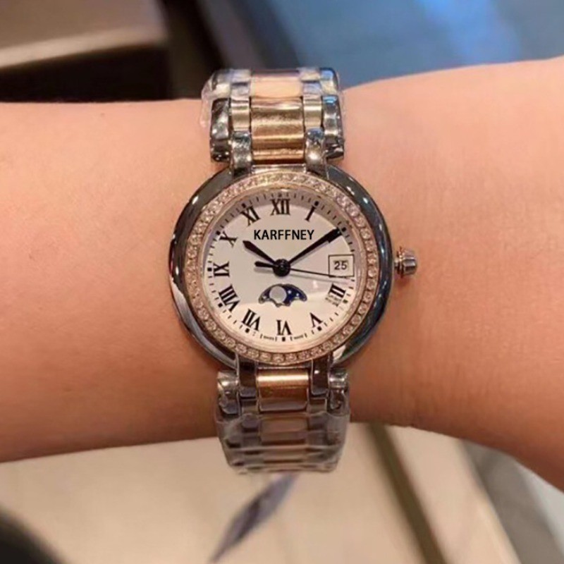 Montres-bracelets de bureau pour femmes Montre à quartz de luxe en diamant_voghion.com