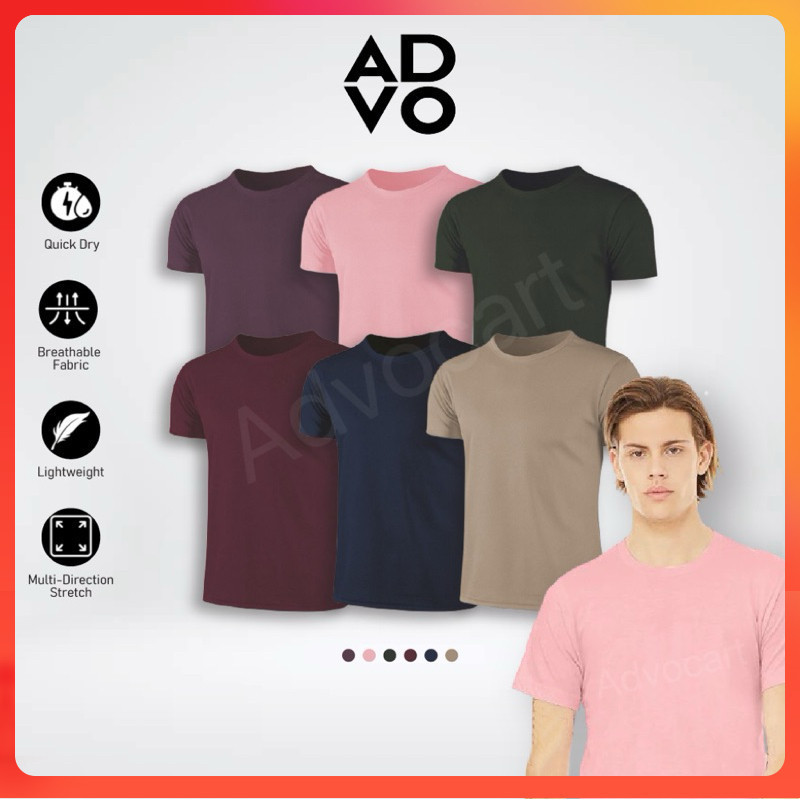 ADVO [New Series] Microfiber T-Shirt Men Jersey Round Neck T shirt Short Sleeve Baju Jersi Lelaki Plain Unisex Quick Dry