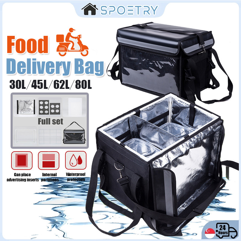 【SG-SPOETRY】Food Delivery Bag Box Thermal Bag for Food Delivery Waterproof 30L/48L/62L/80L Storage Pouch Luggage 外卖箱