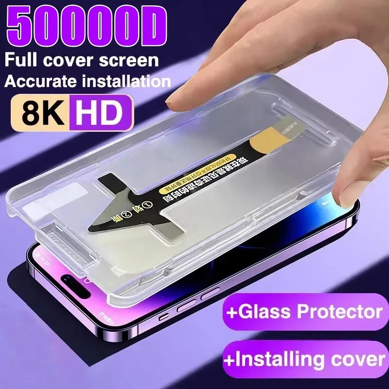 8K Ultra HD and Privacy High End Accurate installation Dust-free Tempered Glass Compatible For iPhone 16 11 12 13 14 15 Pro XS Max Plus X XR 7 8 Tempered Glass Screen Protector