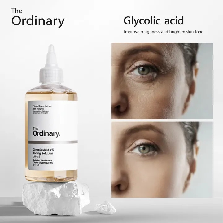 The Ordinary Glycolic Acid 7% ToningSolution 240ml Lighten dark spotsExfoliating Shrinking Pores Toner