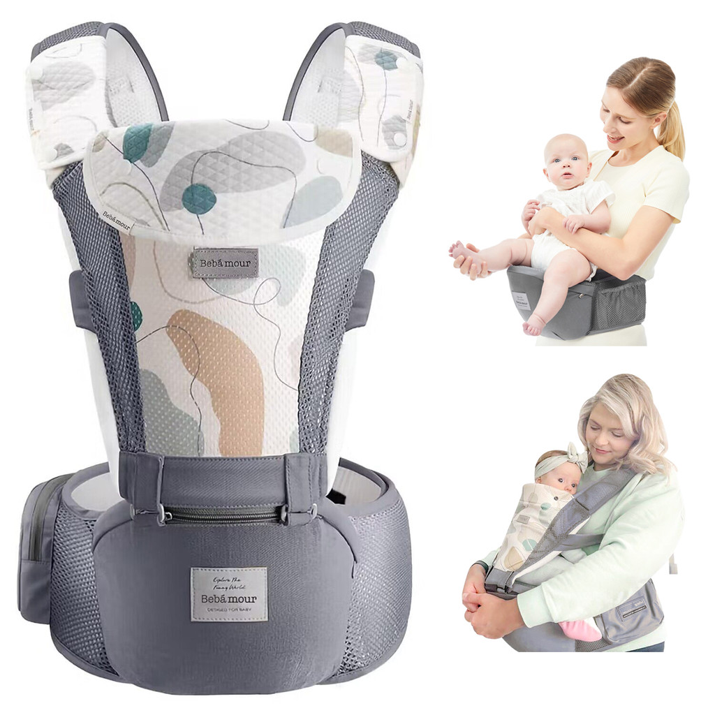 Bebamour Baby Carrier for 0-36Months, Cotton Baby Carrier Backpack for Newborn to Toddler