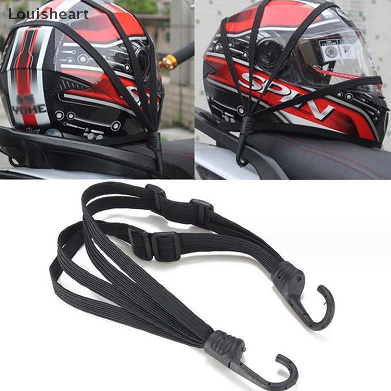 【Louisheart】 Motorcycle Helmet Net Luggage Straps Motorcycle Accessories Hooks Helmet Straps Retractable Helmet Rope Fixed Strap Net Belt Hot
