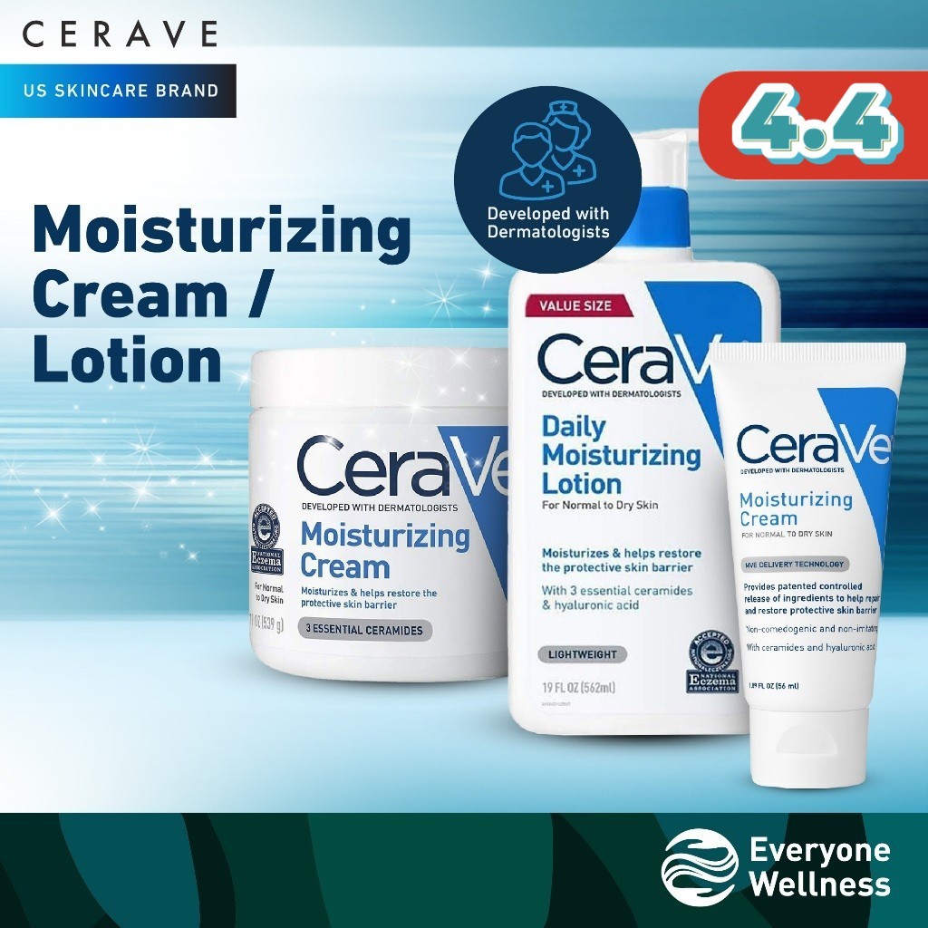 CeraVe Moisturizing Cream / Lotion - for Normal to Dry Skin or Dry to Very Dry Skin, Sensitive Skin