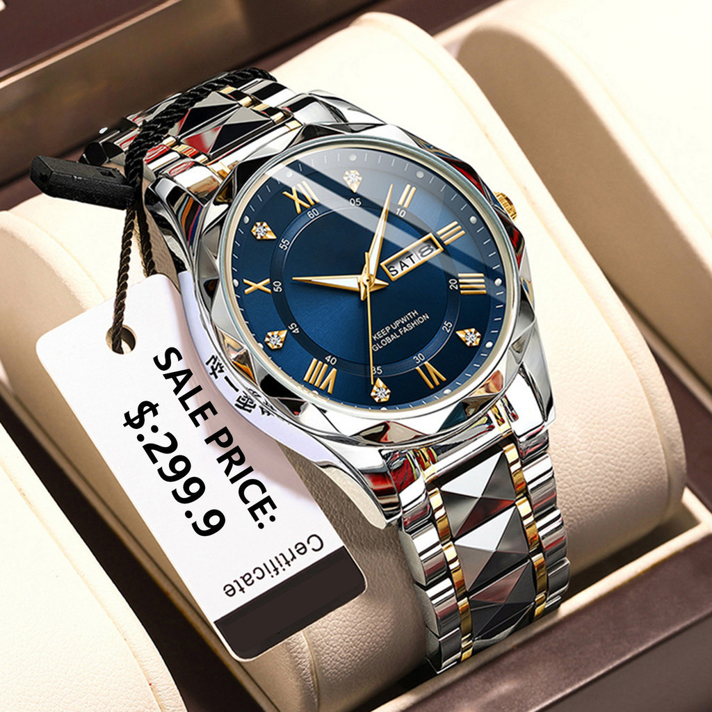New Watch for Men Original Waterproof Luminous High FASHION Male Clock Stainless Steel Quartz Man Watches on Sale Now