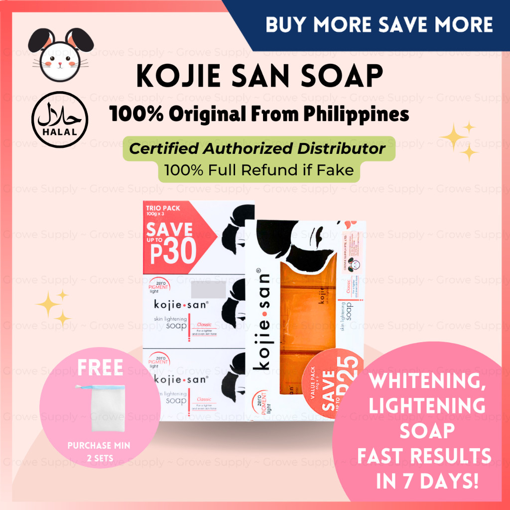 [SG INSTOCK] Kojie San Skin Lightening Kojic Acid Soap [2 Bars x 65g/135g] [3 Bars x 65g/100g] [6 Bars x 135g]