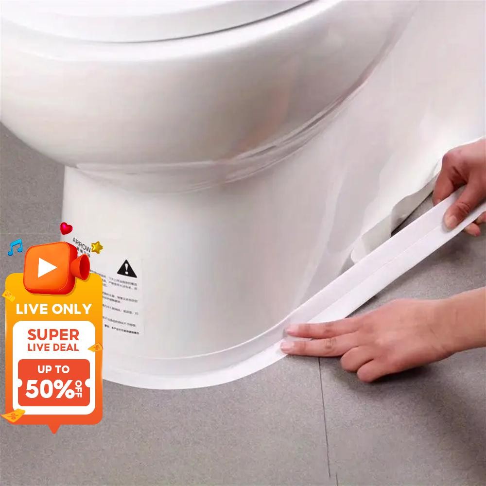 1 Roll Waterproof Mildew-proof Toilet Caulk Strip, Self-Adhesive Sealing Tape For Kitchen Bathroom, Bathroom Waterproof Tape To Avoid Wet, Kitchen Sink