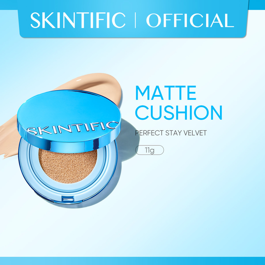 SKINTIFIC Perfect Stay Velvet Matte Cushion 11ml - Full Coverage,12 hours long lasting, oil control