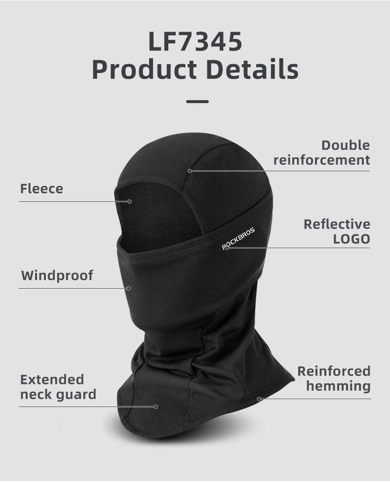 ROCKBROS Winter Cycling Mask Fleece Thermal Keep Warm Windproof Cyclin