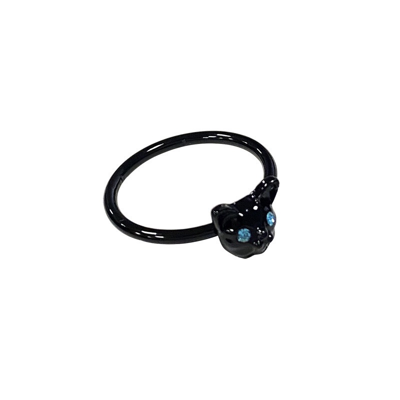 Anello gatto nero Anello semplice e adorabile Anello indice moda per uomo e donna_voghion.com