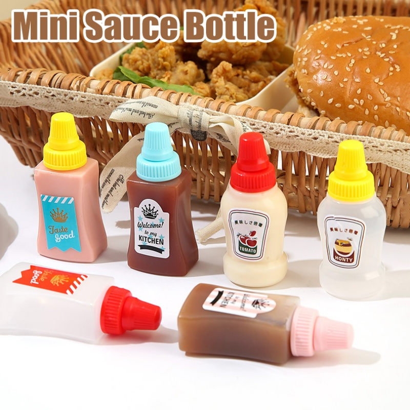 Kitchen Accessories 2Pcs for Bento Lunch Box Mini Tomato Ketchup Bottle  Refillable Seasoning Storage Container Portable Sauce Salad Honey Squeeze  Bottle