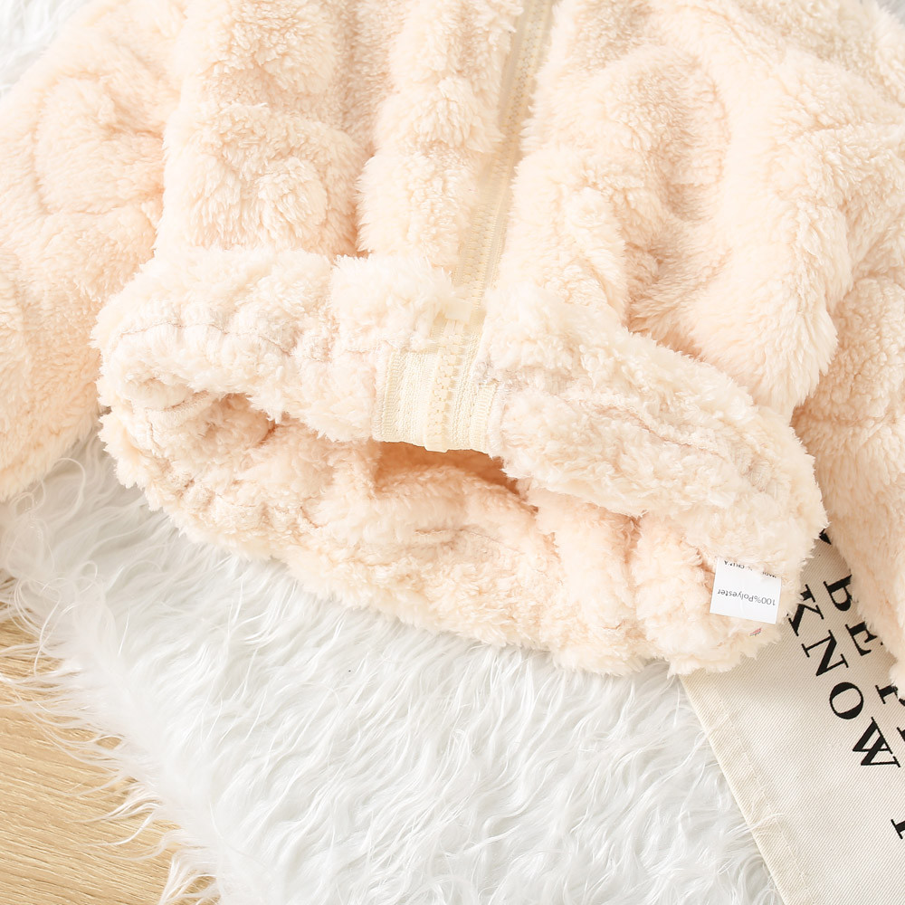 Cute Heart Shaped Plush Jacket Warm Baby Jacket For Autumn Winter Baby Girl Coat_voghion.com