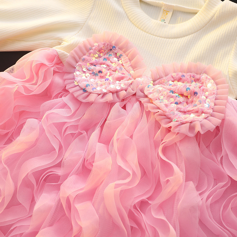 Babymeisjesjurk met paillettenstrik en tutujurk, verjaardagsfeestjesjurk voor babymeisjes_voghion.com