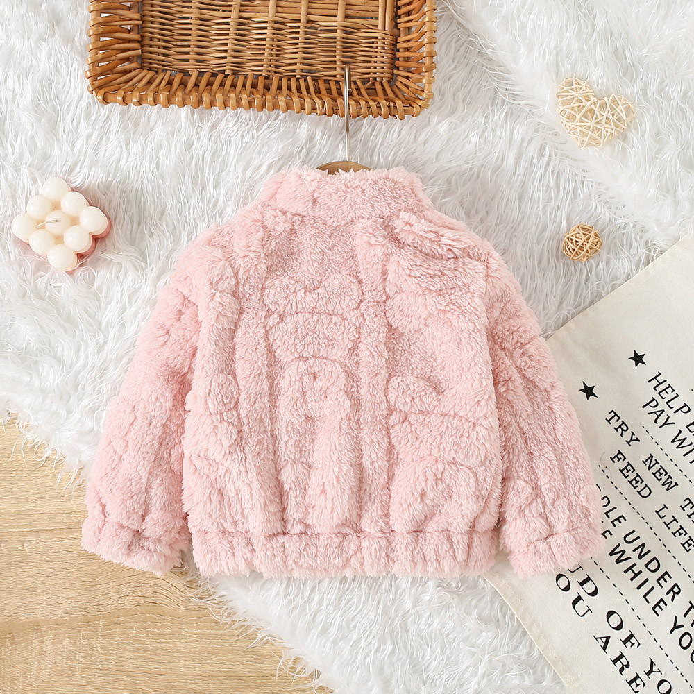 Cute Heart Shaped Plush Jacket Warm Baby Jacket For Autumn Winter Baby Girl Coat_voghion.com