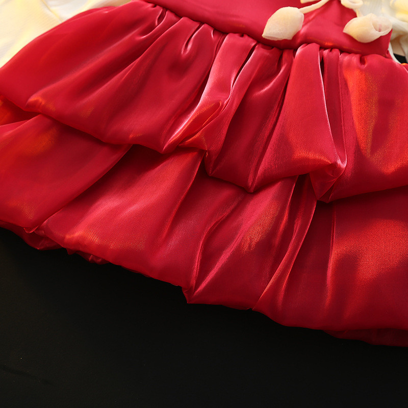 Høst Ny Baby Jentekjole Langermet Brun Chiffon Tutukjole_voghion.com