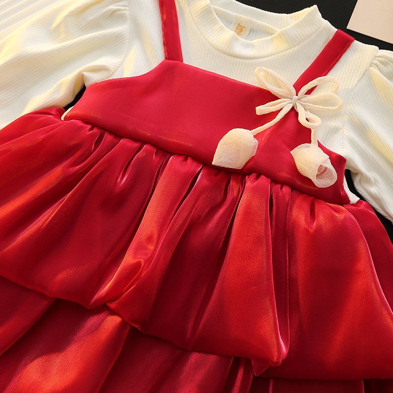 Høst Ny Baby Jentekjole Langermet Brun Chiffon Tutukjole_voghion.com