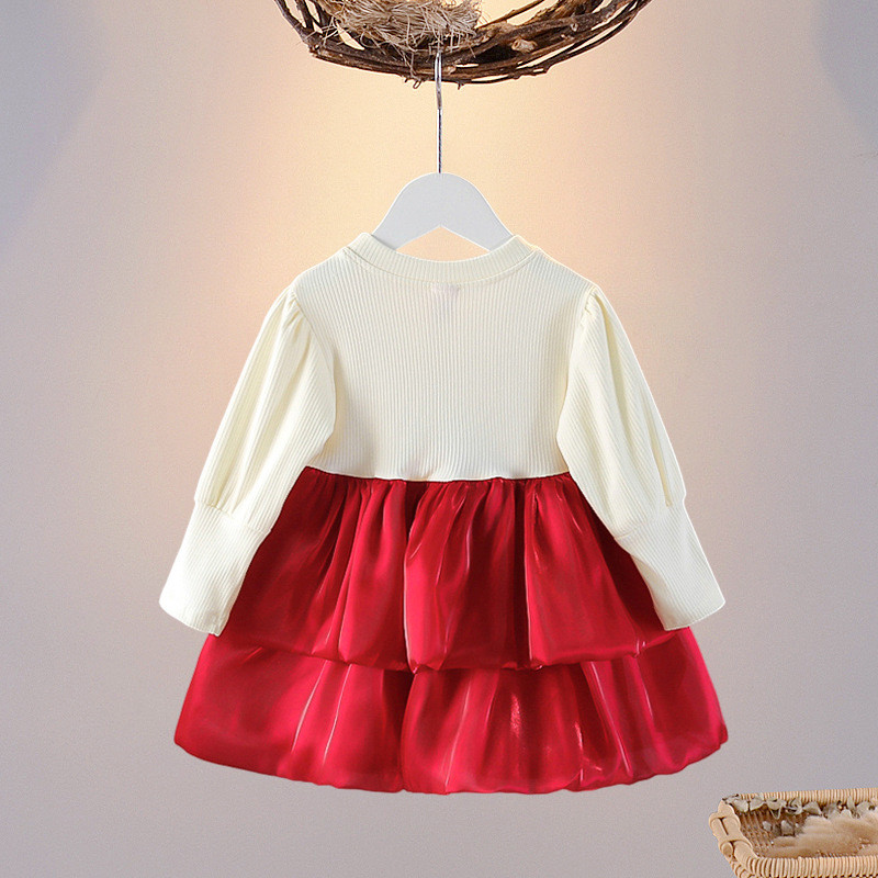 Høst Ny Baby Jentekjole Langermet Brun Chiffon Tutukjole_voghion.com