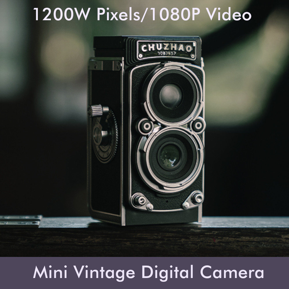 Mini Caméra Vintage CHUZHAO M1 - 12MP, Vidéo 1080p, écran 2,4", Zoom 4x, Design Rétro