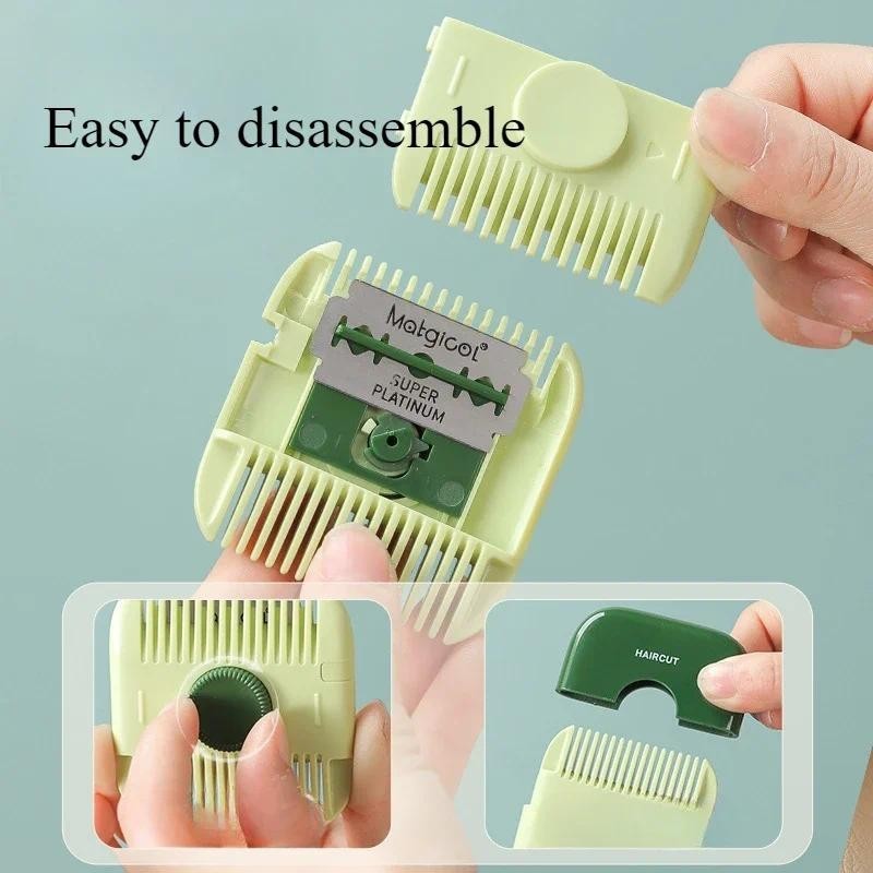 Portable Baby Hair Comb with Clipper for Safe Bang Trimming