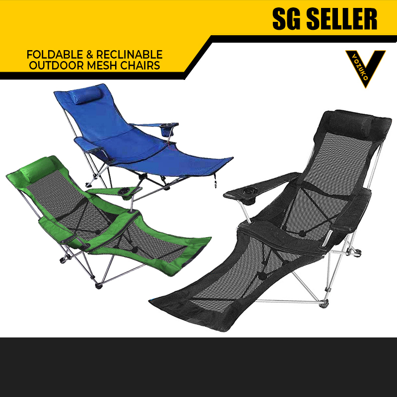 [SG SELLER] Foldable Lightweight Durable Detachable recliner chair suitable for outdoor or indoor camping free bag pouch