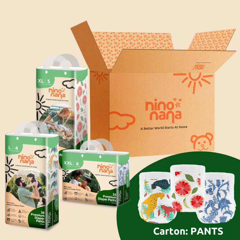 Nino Nana Carton Diaper Pants M (6-11 kg) | L (9-14 kg) | XL (12-18 kg) | XXL (15-23 kg)