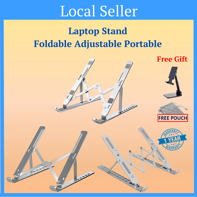 【Free Gift】Jafexy Laptop Stand Aluminum ABS Plastic Foldable Adjustable Height for All Laptop Tablet