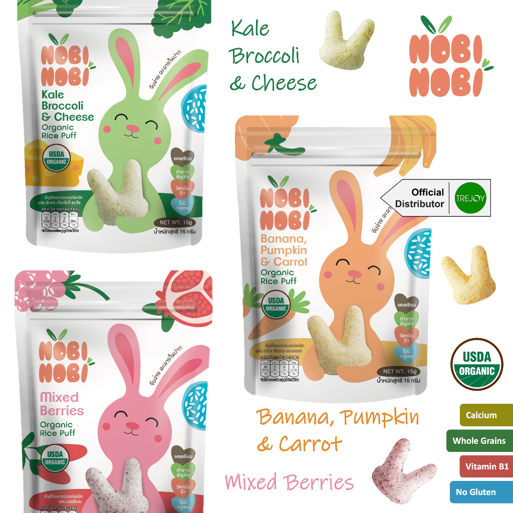 Nobi Nobi Organic Rice Puff (8 Months +) (15G) (Halal)